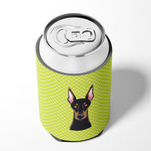 Load image into Gallery viewer, Checkerboard Lime Green Doberman Can or Bottle Hugger BB1307CC
