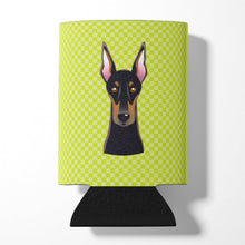 Load image into Gallery viewer, Checkerboard Lime Green Doberman Can or Bottle Hugger BB1307CC