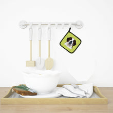 Load image into Gallery viewer, Checkerboard Lime Green Saint Bernard Pot Holders - Set of 2 - Heat-Resistant Kitchen Essentials BB1308PTHD