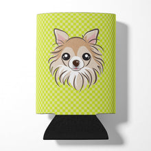 Load image into Gallery viewer, Checkerboard Lime Green Chihuahua Can or Bottle Hugger BB1313CC
