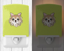 Load image into Gallery viewer, Checkerboard Lime Green Chihuahua Ceramic Night Light BB1313CNL