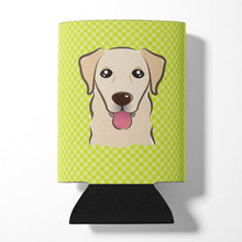 Load image into Gallery viewer, Checkerboard Lime Green Golden Retriever Can or Bottle Hugger BB1314CC