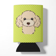 Load image into Gallery viewer, Checkerboard Lime Green Buff Poodle Can or Bottle Hugger BB1320CC