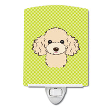 Load image into Gallery viewer, Checkerboard Lime Green Buff Poodle Ceramic Night Light BB1320CNL
