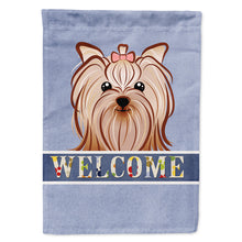 Load image into Gallery viewer, Yorkie Yorkshire Terrier Welcome Flag Canvas House Size BB1390CHF