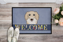 Load image into Gallery viewer, Longhair Creme Dachshund Welcome Doormat - 24x36 Decorative Floor Mat – Indoor/Outdoor Rug with Artistic Flair BB1398JMAT