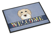 Load image into Gallery viewer, Longhair Creme Dachshund Welcome Doormat - 24x36 Decorative Floor Mat – Indoor/Outdoor Rug with Artistic Flair BB1398JMAT