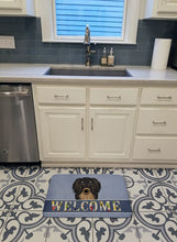 Load image into Gallery viewer, Longhair Black and Tan Dachshund Welcome Machine Washable Memory Foam Mat BB1399RUG
