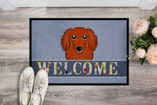 Load image into Gallery viewer, Longhair Red Dachshund Welcome Doormat - 24x36 Decorative Floor Mat – Indoor/Outdoor Rug with Artistic Flair BB1400JMAT