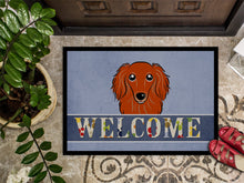 Load image into Gallery viewer, Longhair Red Dachshund Welcome Doormat - 24x36 Decorative Floor Mat – Indoor/Outdoor Rug with Artistic Flair BB1400JMAT