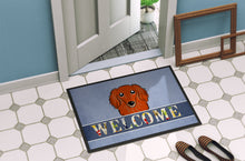 Load image into Gallery viewer, Longhair Red Dachshund Welcome Doormat - 24x36 Decorative Floor Mat – Indoor/Outdoor Rug with Artistic Flair BB1400JMAT