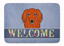 Load image into Gallery viewer, Longhair Red Dachshund Welcome Machine Washable Memory Foam Mat BB1400RUG