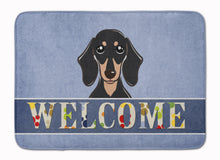 Load image into Gallery viewer, Smooth Black and Tan Dachshund Welcome Machine Washable Memory Foam Mat BB1401RUG
