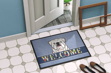 Load image into Gallery viewer, White English Bulldog  Welcome Doormat - 24x36 Decorative Floor Mat – Indoor/Outdoor Rug with Artistic Flair BB1406JMAT