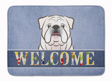 Load image into Gallery viewer, White English Bulldog  Welcome Machine Washable Memory Foam Mat BB1406RUG