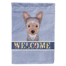 Load image into Gallery viewer, Yorkie Puppy Welcome Flag Canvas House Size BB1418CHF