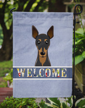 Load image into Gallery viewer, Min Pin Welcome Garden Flag – Decorative Outdoor Yard Flag BB1426GF