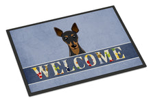 Load image into Gallery viewer, Min Pin Welcome Doormat - 24x36 Decorative Floor Mat – Indoor/Outdoor Rug with Artistic Flair BB1426JMAT