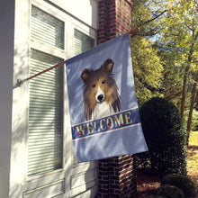 Load image into Gallery viewer, Sheltie Welcome Flag Canvas House Size BB1428CHF