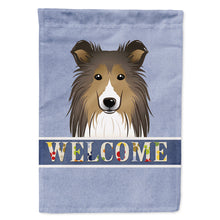 Load image into Gallery viewer, Sheltie Welcome Flag Canvas House Size BB1428CHF