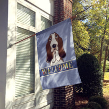 Load image into Gallery viewer, Basset Hound Welcome Flag Canvas House Size BB1429CHF