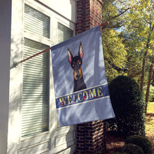 Load image into Gallery viewer, Doberman Welcome Flag Canvas House Size BB1431CHF
