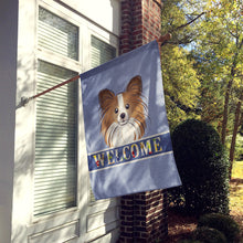 Load image into Gallery viewer, Papillon Welcome Flag Canvas House Size BB1434CHF