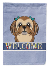 Load image into Gallery viewer, Chocolate Brown Shih Tzu Welcome Garden Flag – Decorative Outdoor Yard Flag BB1435GF