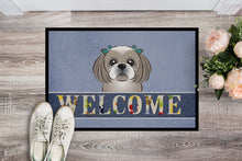 Load image into Gallery viewer, Gray Silver Shih Tzu Welcome Doormat - 24x36 Decorative Floor Mat – Indoor/Outdoor Rug with Artistic Flair BB1436JMAT