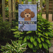 Load image into Gallery viewer, Chocolate Brown Poodle Welcome Garden Flag – Decorative Outdoor Yard Flag BB1442GF
