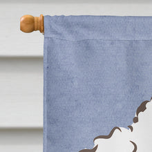 Load image into Gallery viewer, White Poodle Welcome Flag Canvas House Size BB1443CHF
