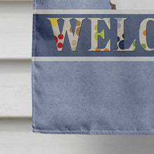Load image into Gallery viewer, White Poodle Welcome Flag Canvas House Size BB1443CHF