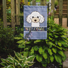 Load image into Gallery viewer, White Poodle Welcome Garden Flag – Decorative Outdoor Yard Flag BB1443GF