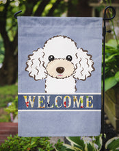 Load image into Gallery viewer, White Poodle Welcome Garden Flag – Decorative Outdoor Yard Flag BB1443GF