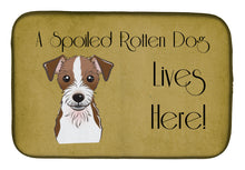 Load image into Gallery viewer, Jack Russell Terrier Spoiled Dog Lives Here Dish Drying Mat – Absorbent, Artistic Kitchen Essentials BB1450DDM