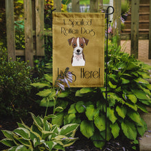 Load image into Gallery viewer, Jack Russell Terrier Spoiled Dog Lives Here Garden Flag – Funny Gold Background Dog Decor BB1450GF