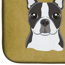 Load image into Gallery viewer, Boston Terrier Spoiled Dog Lives Here Dish Drying Mat – Absorbent, Artistic Kitchen Essentials BB1451DDM