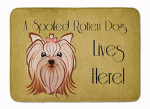 Load image into Gallery viewer, Yorkie Yorkishire Terrier Spoiled Dog Lives Here Machine Washable Memory Foam Mat BB1452RUG