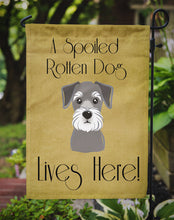 Load image into Gallery viewer, Schnauzer Spoiled Dog Lives Here Garden Flag – Funny Gold Background Dog Decor BB1454GF