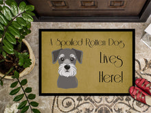 Load image into Gallery viewer, Schnauzer Spoiled Dog Lives Here Doormat - 24x36 Decorative Floor Mat – Indoor/Outdoor Rug with Artistic Flair BB1454JMAT
