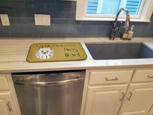 Load image into Gallery viewer, Pomeranian Spoiled Dog Lives Here Dish Drying Mat – Absorbent, Artistic Kitchen Essentials BB1455DDM