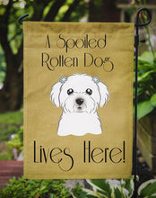 Load image into Gallery viewer, Maltese Spoiled Dog Lives Here Garden Flag – Funny Gold Background Dog Decor BB1456GF