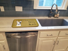 Load image into Gallery viewer, Bull Terrier Spoiled Dog Lives Here Dish Drying Mat – Absorbent, Artistic Kitchen Essentials BB1457DDM