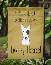 Load image into Gallery viewer, Bull Terrier Spoiled Dog Lives Here Garden Flag – Funny Gold Background Dog Decor BB1457GF