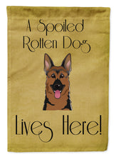 Load image into Gallery viewer, German Shepherd Spoiled Dog Lives Here Garden Flag – Funny Gold Background Dog Decor BB1459GF