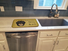 Load image into Gallery viewer, Longhair Black and Tan Dachshund Spoiled Dog Lives Here Dish Drying Mat – Absorbent, Artistic Kitchen Essentials BB1461DDM