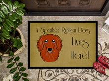 Load image into Gallery viewer, Longhair Red Dachshund Spoiled Dog Lives Here Doormat - 24x36 Decorative Floor Mat – Indoor/Outdoor Rug with Artistic Flair BB1462JMAT