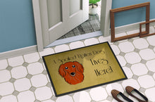 Load image into Gallery viewer, Longhair Red Dachshund Spoiled Dog Lives Here Doormat - 24x36 Decorative Floor Mat – Indoor/Outdoor Rug with Artistic Flair BB1462JMAT