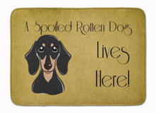 Load image into Gallery viewer, Smooth Black and Tan Dachshund Spoiled Dog Lives Here Machine Washable Memory Foam Mat BB1463RUG