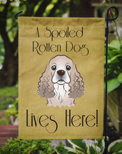 Load image into Gallery viewer, Cocker Spaniel Spoiled Dog Lives Here Garden Flag – Funny Gold Background Dog Decor BB1464GF